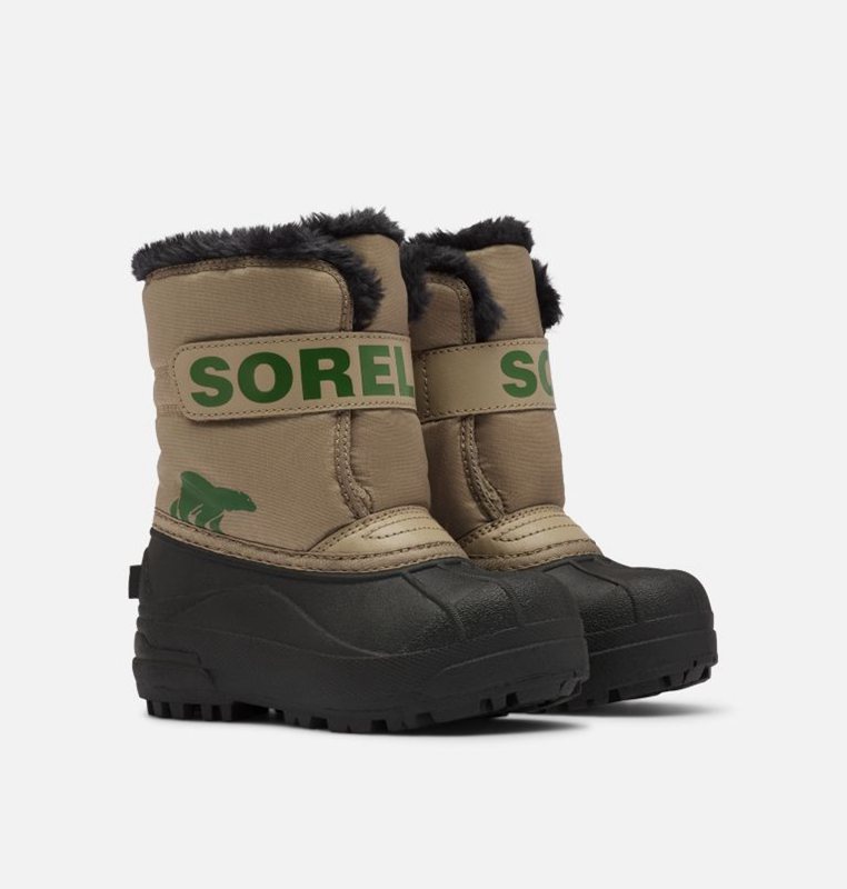 Kids Snow Boots Khaki/Black - Sorel Toddler Commander™ - 624578-VNY